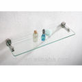 New design bathroom wall fitting accessories glass shelf with metal base 1205